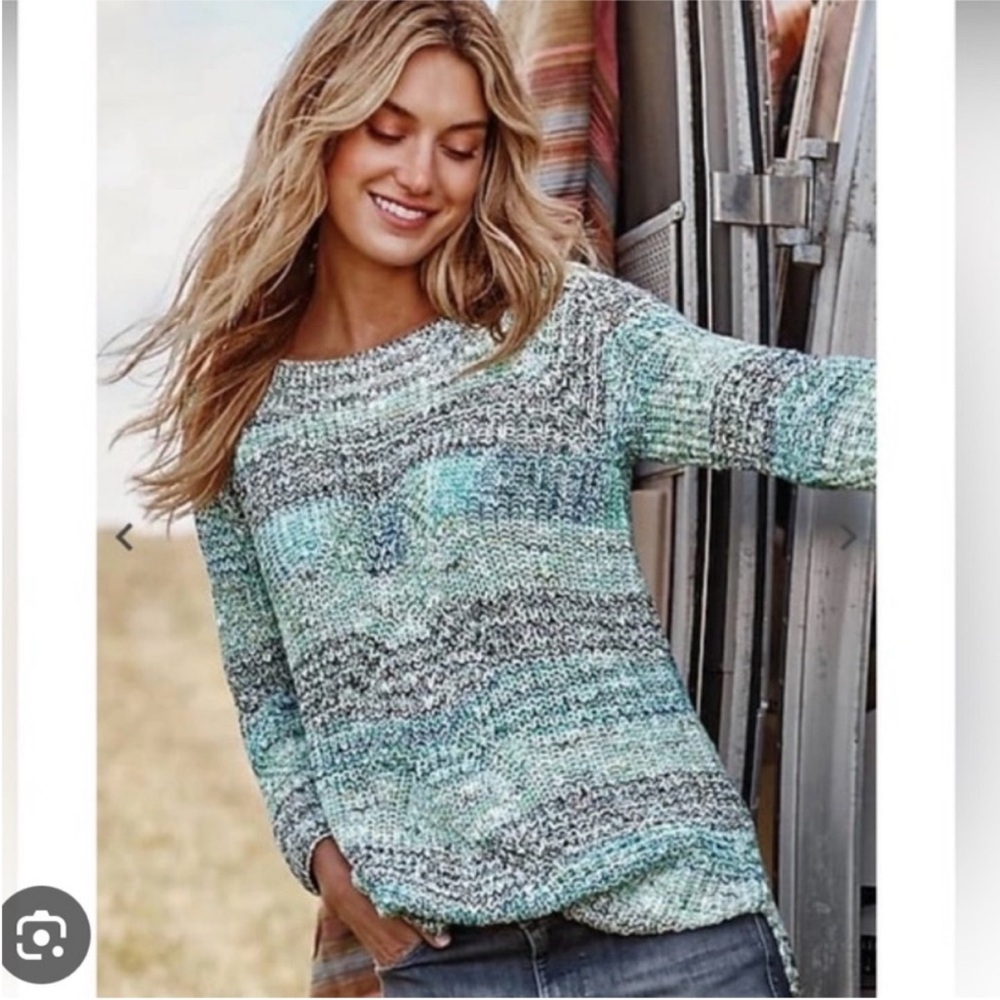 J. Jill Textured Convertible-Shoulder Sweater